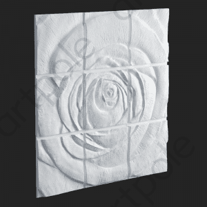 3D Дизайнерское ПАННО из гипса ROSE, 1800*1800мм, 3,24м2