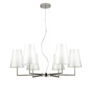 SLE105903-06 Светильник подвесной Никель/Белый E14 6*40W BELLINO