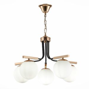 SLE106803-05 Люстра подвесная Французское золото, Черный/Белый E14 5*40W SONCO