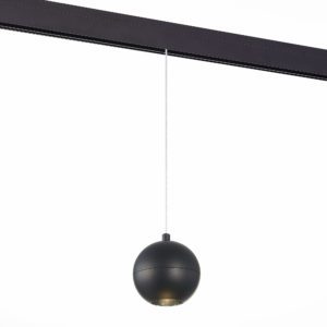 ST354.433.12 Магнитный трековый светильник подвесной Черный LED 1*12W 3000K 750Lm Ra>80 36° IP20 D100xH92 48V ST354