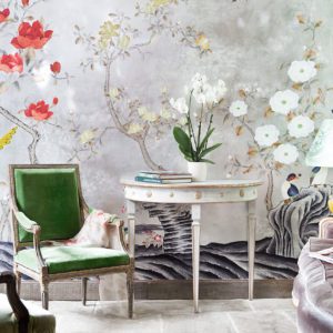 Английские обои De Gournay, коллекция Japanese & Korean, артикул Japanese Garden/K-05