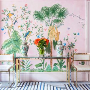 Английские обои De Gournay, коллекция Chinoiserie, артикул Amazonia/C-087