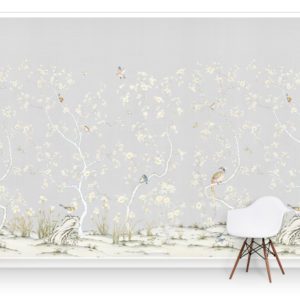 Американские обои Paul Montgomery Studio, коллекция Murals For Unique Walls, артикул Cherry Blossoms White/White