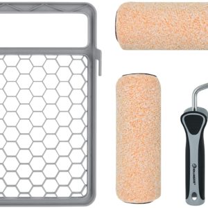 QUICKFIRE!™ Набор малярный 4 предмета- 2 валика Super-Micro™ 7'' (180 мм), ворс 9,5 мм.- бюгель, диаметр стали 8 мм.- малярная решетка, пластик