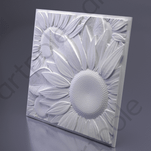 3D Дизайнерская панель из гипса SUNFLOWER, 500х500мм, 0,25кв.м