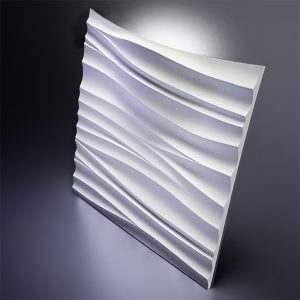 3D Дизайнерская панель из гипса SILK-2 LED WHITE 3 модуля, 600x600 мм, 0,36 м2
