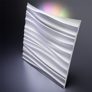 3D Дизайнерская панель из гипса SILK-2 LED RGB 2 модуля с радиопультом, 600x600 мм, 0,36 м2