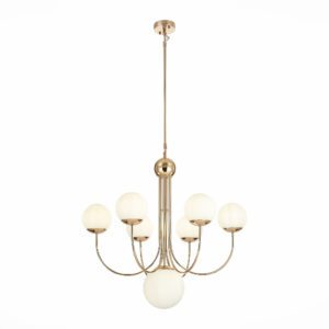 SL1504.203.07 Люстра подвесная ST-Luce Французское золото/Белый E27 7*60W Avellino