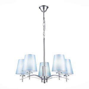 SLE105613-05 Люстра подвесная Хром/Светло-голубой E14 5*40W PERAMONE