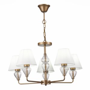 SLE107423-05 Люстра подвесная Золотистый/Белый E14 5*60W DALIDA