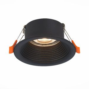 ST202.408.01 Св-к встр. Мат. черный GU10 1*50W  D89xH40 220V Без ламп ST202