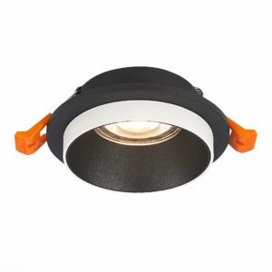 ST206.408.01 Св-к встр. Мат. черный GU10 1*50W  D92xH38 220V Без ламп ST206