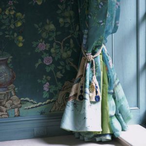 Английские обои De Gournay, коллекция Chinoiserie, артикул Jardinieres &Citrus Trees/C-075