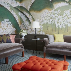 Английские обои De Gournay, коллекция Japanese & Korean, артикул Kiso Mountains/K-20