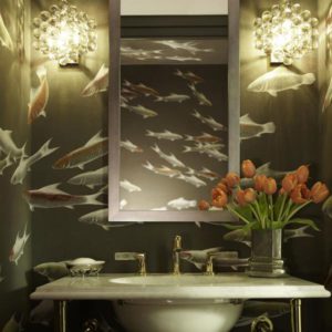 Английские обои De Gournay, коллекция Japanese & Korean, артикул Fishes/K-08