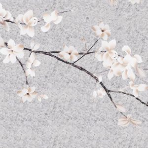 Панно Misha, коллекция Asia, артикул White Magnolia/Silver Craquele